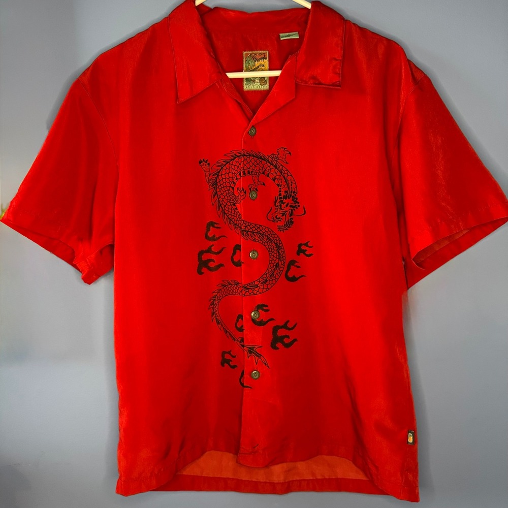 Vintage Pineapple Connection Red Dragon Shirt Mens Small Boys XL 90s Streetwear